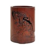 CARVED BAMBOO BRUSHPOT (BITONG), LATE QING DYNASTY