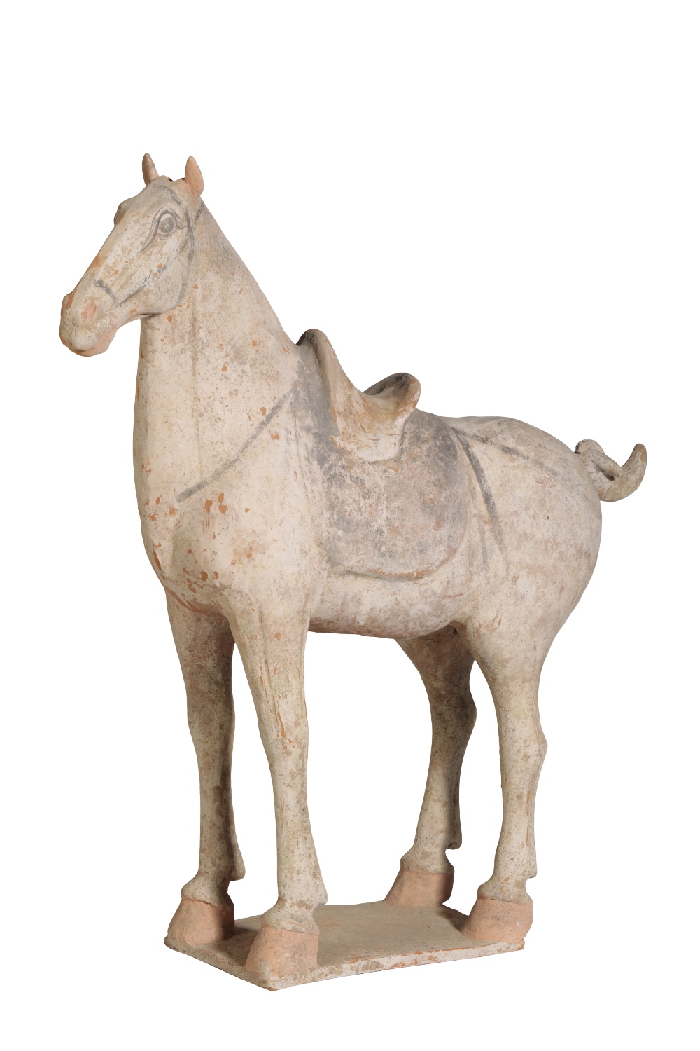 PAINTED POTTERY FIGURE OF A HORSE, TANG DYNASTY