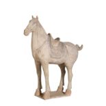 PAINTED POTTERY FIGURE OF A HORSE, TANG DYNASTY