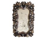 UNUSUAL CHINESE EXPORT CARVED HARDWOOD AND MOTHER-OF-PEARL FRAME, QING DYNASTY, 19TH CENTURY