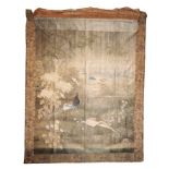 LARGE JAPANESE SILK EMBROIDERED PANEL, LATE EDO / MEIJI PERIOD