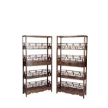 PAIR OF HUALI-WOOD DISPLAY CABINETS, 20TH CENTURY