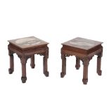 FINE PAIR OF HUANGHUALI STOOLS, QING DYNASTY