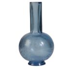 BLUE-GLASS BOTTLE VASE, QIANLONG MARK BUT LATER