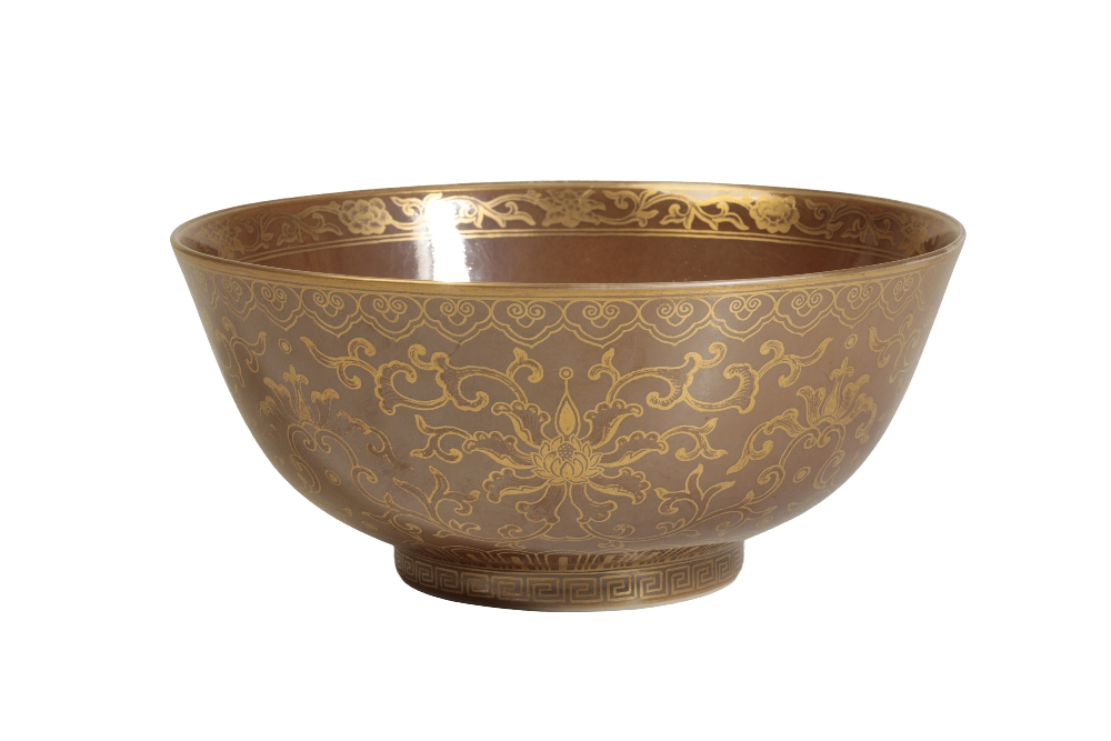 CAFE-AU-LAIT GLAZE 'LOTUS' BOWL, QING DYNASTY