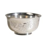 FINE JAPANESE SILVER BOWL, BY MUSASHIYA, YOKOHAMA, MEIJI PERIOD