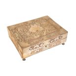 CHINESE EXPORT CARVED MOTHER-OF-PEARL 'LOTUS' BOX