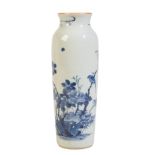 SMALL BLUE AND WHITE SLEEVE VASE