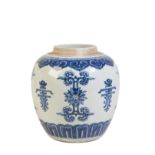 BLUE AND WHITE 'LOTUS' JAR, QING DYNASTY