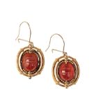 ETRUSCAN STYLE SCARAB BEETLE EARRINGS