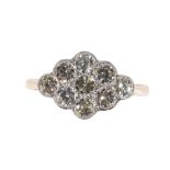 A DIAMOND CLUSTER RING