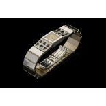 VINTAGE CARTIER DIAMOND AND ONYX 18CT WHITE GOLD LADY'S WATCH