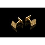 A PAIR OF 1940S VAN CLEEF AND ARPLES TEXTURED 18CT YELLOW GOLD CUFFLINKS