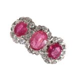 A 'RUBY' AND DIAMOND RING