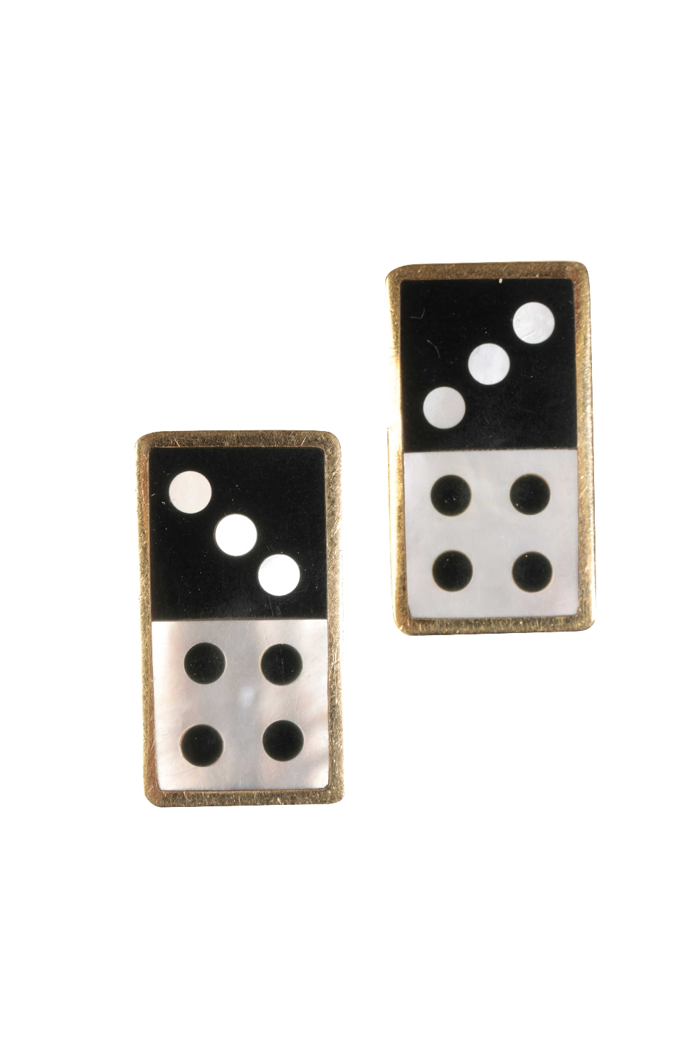 A PAIR OF 1970S TIFFANY & CO 18CT YELLOW GOLD DOMINO CLIP EARRINGS - Image 2 of 2