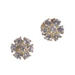 A PAIR OF DIAMOND CLUSTER EARSTUDS