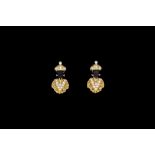 A PAIR OF NARDI CLASSIC MORETTO BLACKAMOOR EARRINGS IN 18CT YELLOW GOLD SET WITH DIAMONDS