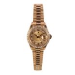 ROLEX OYSTER PERPETUAL DATEJUST 18CT GOLD LADY'S BRACELET WATCH