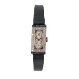 LADY'S 18 CT WHITE GOLD, DIAMOND AND SAPPHIRE COCKTAIL WATCH