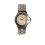 EBEL SPORTSWAVE LADY'S STAINLESS STEEL BRACELET WATCH,