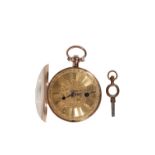 DUNCAN OF ST. JAMES'S STREET, LONDON: 18CT GOLD OPEN FACE POCKET WATCH