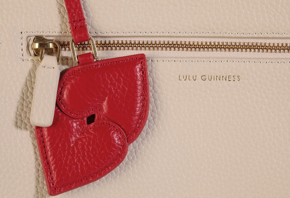A LULU GUINNESS CREAM LEATHER TOTE BAG - Image 2 of 2