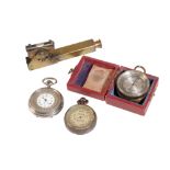 STERN & TROCKEN NICKEL-PLATED POCKET ANEROID BAROMETER