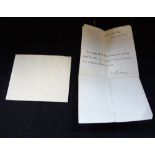 WILLIAM MAKEPEACE THACKERAY, a hand written reference letter headed 'Hotel Bristol Paris' dated