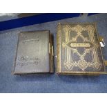 A VICTORIAN PHOTOGRAPH ALBUM, containing portraits and a bible (2)