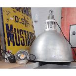 A LARGE ALUMINIUM HANGING LAMP of industrial style and a smaller lamp (2)