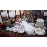 A COLLECTION OF ROYAL CROWN DERBY TEA WARE and similar ceramics