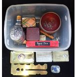 A VINTAGE 'SUNWATCH' a 1924 Empire exhibition jar, gramophone needle tins and collectibles