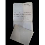WILLIAM MAKEPEACE THACKERAY, a hand written reference letter headed 'Hotel Bristol Paris' dated
