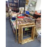 A VICTORIAN SQUARE SECTION BRASS BEDSTEAD, 136cm wide (missing element from head end)