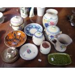 A COLLECTION OF POOLE POTTERY, comprising white bodied traditional wares, a Delphis 'shape 3' dish
