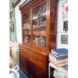 A LARGE LATE VICTORIAN WALNUT SECRETAIRE BOOKCASE, 155cm wide