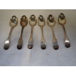 A QUANTITY OF SILVER FIDDLE PATTERN TEA SPOONS, (c.4.1oz) (6)