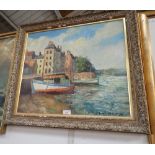 A MID 20TH CENTURY OIL ON CANVAS, harbour scene, indistinctly signed 'Del Porto'
