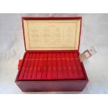 WORKS OF SHAKESPEARE, bound in red leather and in a red leather covered case, pub by Bradbury