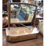 A 19TH CENTURY MAHOGANY DRESSING TABLE MIRROR, fitted three drawers, 54cm wide