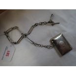 A SILVER ALBERT LINK CHAIN AND VESTA CASE, (c.2.1oz)