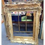 A GILT PICTURE FRAME, rebate 50cm x 63cm and another similar 52cm x 62cm