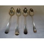 A QUANTITY OF SILVER SERVING SPOONS, (c.8.2oz) (4)