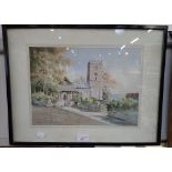 G MILLER: 'Preston Church', watercolour, 20th century