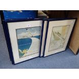 FOUR FRAMED ADVERTISING PAGES for Matson Shipping Lines