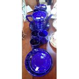 A COLLECTION OF BLUE GLAZED PORTMEIRION 'TOTEM' TEA WARE