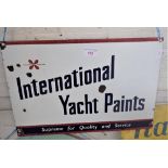 A VINTAGE ENAMEL SIGN, 'INTERNATIONAL YACHT PAINTS', 43cm wide