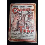 A VICTORIAN CARD GAME, 'CAUGHT IN A TRAP' with box (38 original cards, 10 replacements)