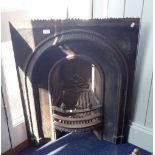 A VICTORIAN CAST IRON FIRE GRATE (insert), 71.5cm wide x 88cm high