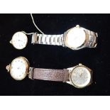 TWO GENTLEMAN'S WRISTWATCHES, together with two pocket watches